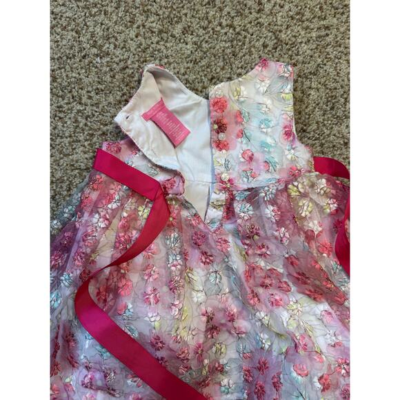 ISAAC MIZRHAI Baby girl dress, size 18 mos., Floral Pink & white - Picture 6 of 7